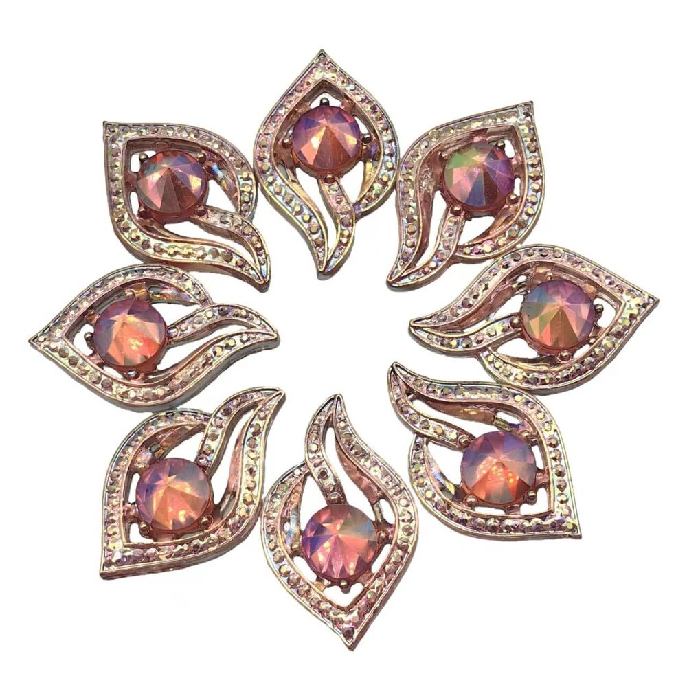 4497 10pc Sew On Rhinestone Flame Shape Flat Back Resin Cabochon Cameo